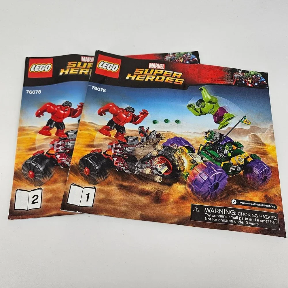 Lego Hulk Red Avengers 76078 1 & 2 Manual Instruction Book ONLY No Brick Fig